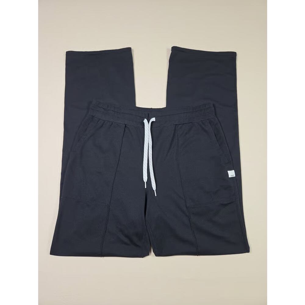 Vuori Halo Essential Wideleg Pants Black Heather Pintuck DreamKnit Size Small - Picture 3 of 8